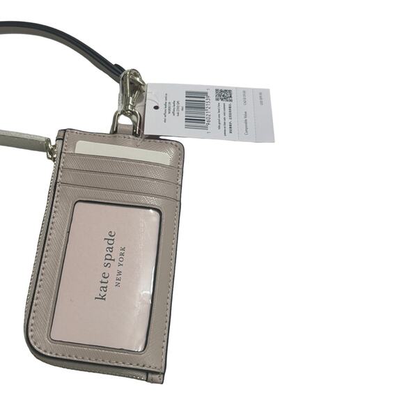Kate Spade Staci Saffiano Leather Card Case Lanyard - Picture 3 of 4